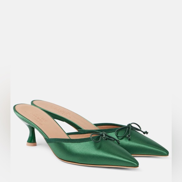Malone Souliers x Tabitha Simmons Rose 45 Satin Mules NIB Size 39.5 - Picture 1 of 4